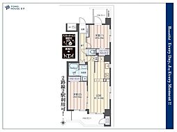 イトーピア神楽坂 2LDKの間取図画像