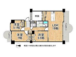ウエストコート5番街2番館 3LDKの間取図画像