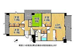 ウエストコート7番街5番館B棟 4LDKの間取図画像