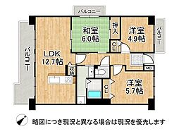 ウイング神戸 3LDKの間取図画像