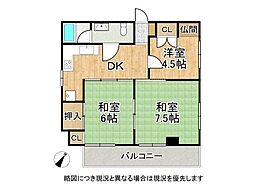 熊内ハイム 3DKの間取図画像