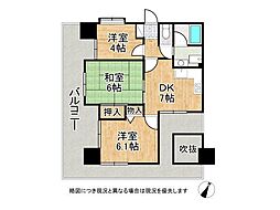 ブルーム神戸三宮 3DKの間取図画像