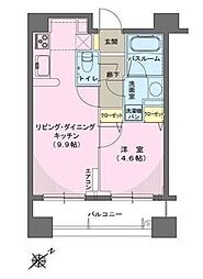 ヒルレジデンス大崎 1LDKの間取図画像