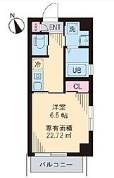 アーク五反田 1Kの間取図画像