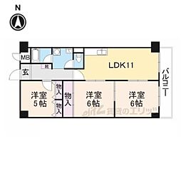 サンメゾン 3LDKの間取図画像