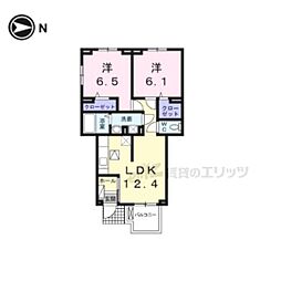 Yシャトレーヌ 2LDKの間取図画像