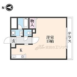 JR片町線(学研都市線) 鴻池新田駅 徒歩23分の賃貸アパート 2階ワンルームの間取り