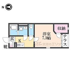 レオネクスト優 1Kの間取図画像
