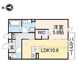 セントラルコート高井田 3階1LDKの間取り