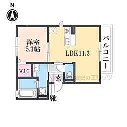 サフィールK 1LDKの間取図画像