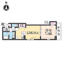 シュヴァル・マラン 1LDKの間取図画像