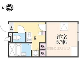 レオパレス千成1 1Kの間取図画像