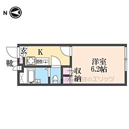 レオパレス飛鳥 1Kの間取図画像