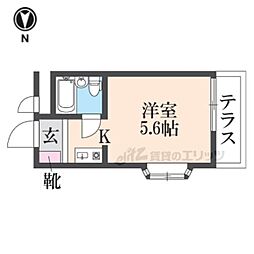 ランドヒルパート3 ワンルームの間取図画像