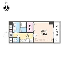 ベルフルールN・S 1Kの間取図画像