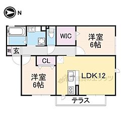 グランシエル 2LDKの間取図画像