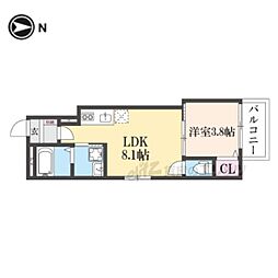 yumaison west 1LDKの間取図画像