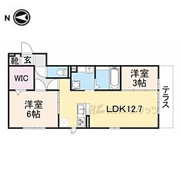 イーストライン2 2LDKの間取図画像