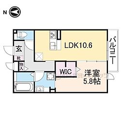 セントラルコート高井田 2LDKの間取図画像