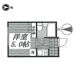 プレアール小若江 ワンルームの間取図画像
