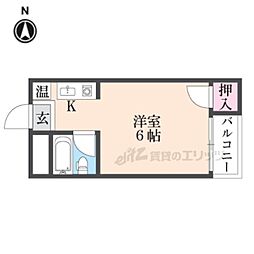 足代マンション 1Kの間取図画像