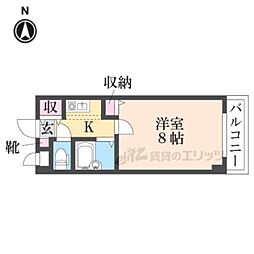 バーズ・ハウス 1Kの間取図画像