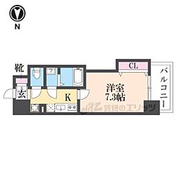 Luxe布施南 1Kの間取図画像