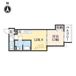 クレアール八戸ノ里 1LDKの間取図画像