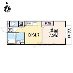 フェリスB棟 1DKの間取図画像