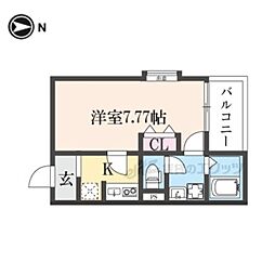 東大阪市吉松1丁目アパート 1Kの間取図画像