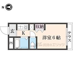 ベルハイム小阪 1Kの間取図画像