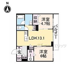 シャーメゾン新上小阪 2LDKの間取図画像