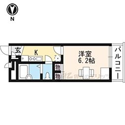 レオパレスラコルト 1Kの間取図画像