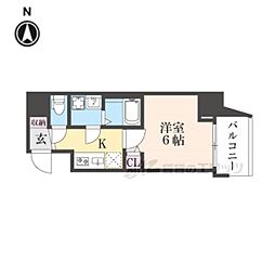 S-RESIDENCE小阪AZURE 12階1Kの間取り