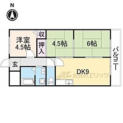 JR関西本線 王寺駅 徒歩10分の賃貸マンション 3階3DKの間取り