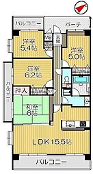 藤和シティホームズ西宮東町 4LDKの間取図画像