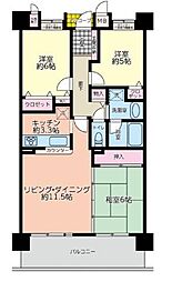 西宮マリナパークシティ花のまちマリナヴィラ 3LDKの間取図画像