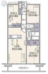 セレーノ見附 3LDKの間取図画像