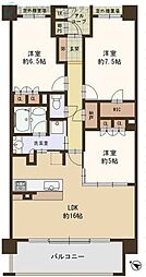 ワコーレ芦屋パークビスタ 3LDKの間取図画像