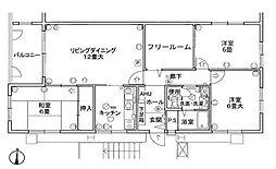 アステム芦屋2-1住棟 3SLDKの間取図画像