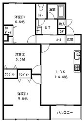 メイゾン東和 3LDKの間取図画像