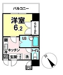 グランヴァン東池袋II 1Kの間取り