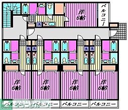東武野田線 大和田駅 徒歩9分の賃貸アパート 3階1Kの間取り
