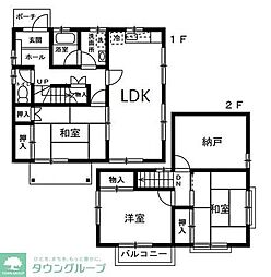 東武野田線 川間駅 徒歩12分の賃貸一戸建て 2階3SLDKの間取り