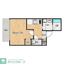 東武野田線 東岩槻駅 徒歩6分の賃貸アパート 3階1Kの間取り
