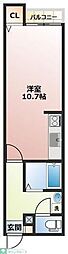 東武伊勢崎線 一ノ割駅 徒歩9分の賃貸アパート 1階ワンルームの間取り