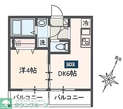 東武野田線 七里駅 徒歩16分の賃貸アパート 3階1DKの間取り