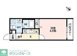 JR常磐線 南柏駅 徒歩13分の賃貸アパート 2階1Kの間取り