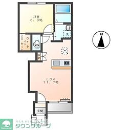 秩父鉄道 西羽生駅 徒歩3分の賃貸アパート 1階1LDKの間取り