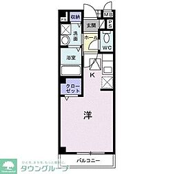 東武野田線 梅郷駅 徒歩6分の賃貸アパート 1階ワンルームの間取り